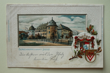 Postcard Litho embossed PC Bergzabern 1902 castle Town architecture Rheinland Pfalz